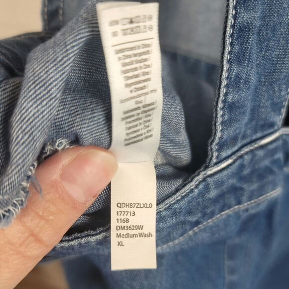 American Apparel Blue Denim Wide Leg Overalls,  sz XL - Picture 11 of 16